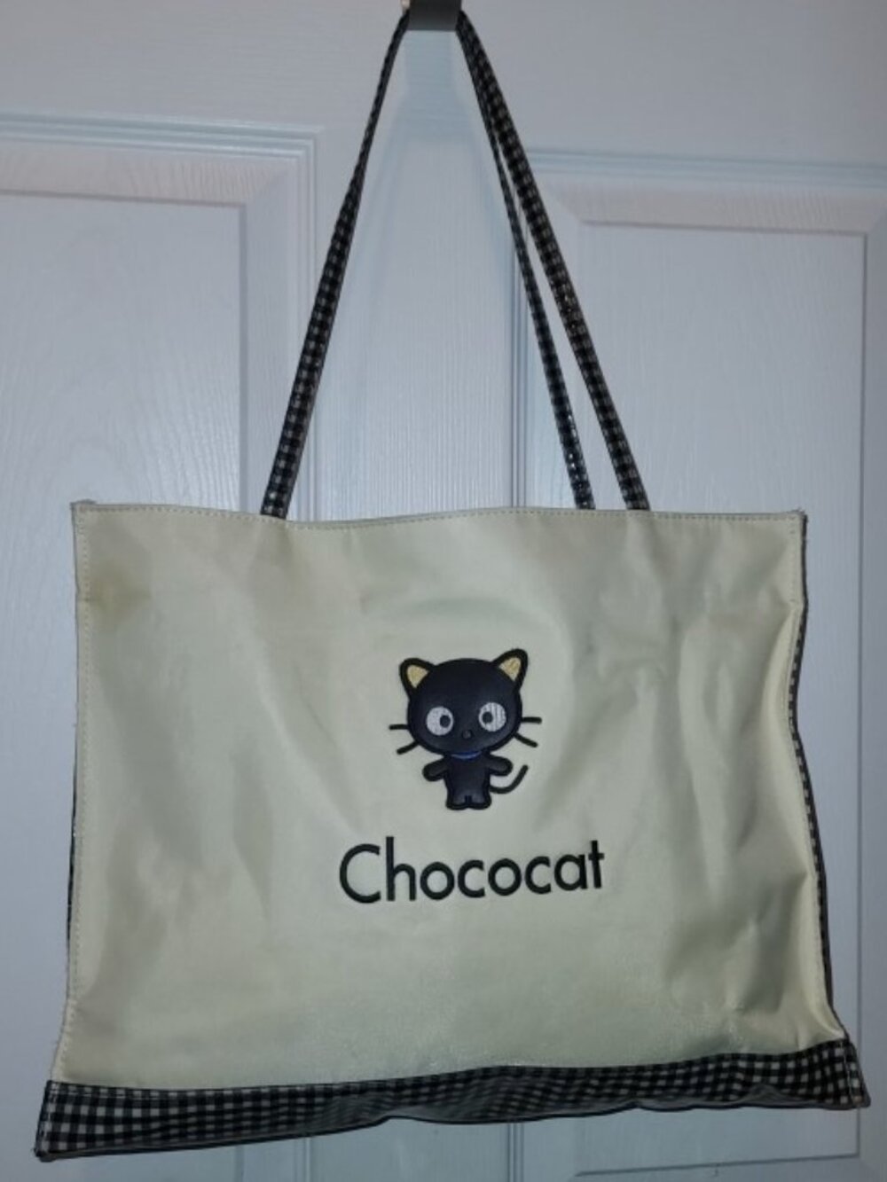 Y2K Sanrio CHOCOCAT 😺 Vinyl Tote Bag Purse Clean Shopping Beach Vacation